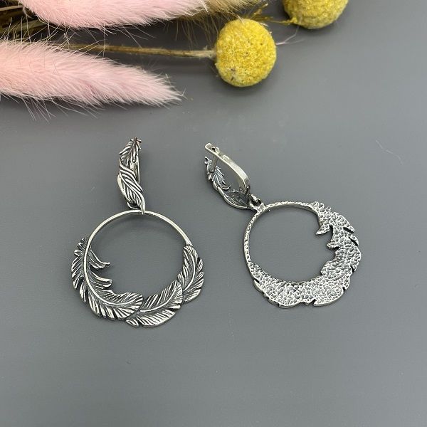 Серьги Воздушные из серебра без вставок