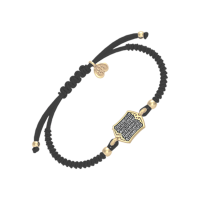 Плетеный браслет с молитвой О здоровье детей со вставками из позолоченного серебра