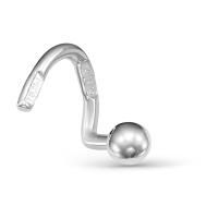 Пирсинг в нос из серебра без вставок