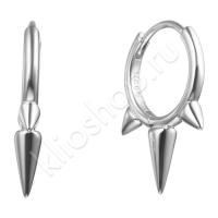 Серьги конго из серебра без вставок