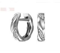 Серьги конго из серебра с фианитами