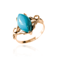 Кольцо из позолоченного серебра с бирюзой