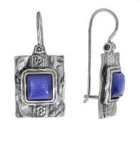 Серьги DENO из серебра с кианитом