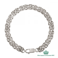 Браслет Плоский Кардинал из серебра с чернением