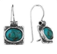 Серьги DENO из серебра с бирюзой