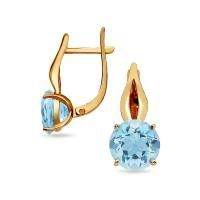 Серьги из красного золота с натуральными топазами