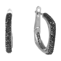 Серьги из серебра с фианитами