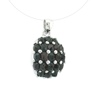 Подвеска из серебра с натуральным гранатом