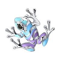 Брошь Лягушка из серебра с эмалью