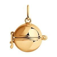 Позолоченная подвеска из серебра 925 пробы в виде открывающегося шарика на замочке