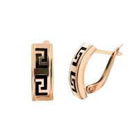 Каучуковые серьги в обрамлении из красного золота