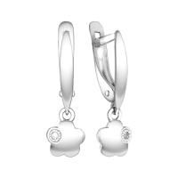 Серьги из серебра с фианитом