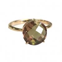 Кольцо из красного золота с султанитом и фианитами