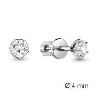 Серьги пусеты из серебра с фианитами