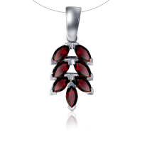 Подвеска из серебра с натуральным гранатом