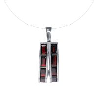 Подвеска из серебра с натуральным гранатом