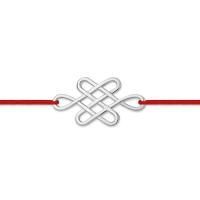 Браслет из серебра с шелковой нитью