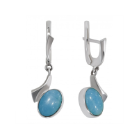 Серьги из серебра с натуральным амазонитом