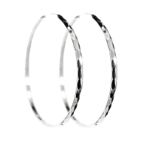 Серьги конго из серебра с алмазной гранью без вставок