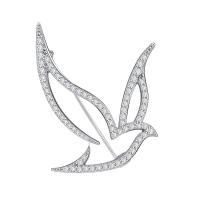 Брошь Птица из серебра с фианитами