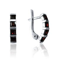 Чешские серьги из серебра с натуральным гранатом