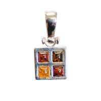 Подвеска из серебра с натуральным янтарем