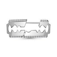 Брошь булавка из серебра с фианитами