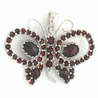 Подвеска из серебра с натуральным гранатом