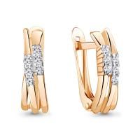 Серьги из позолоченного серебра с фианитами