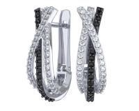 Серьги из серебра с фианитами