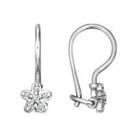 Серебряные детские серьги с фианитами (SOKOLOV)