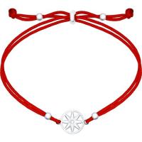 Браслет из красной нити со вставками из серебра (SOKOLOV)
