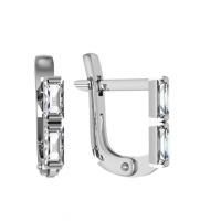 Серьги из серебра с фианитами