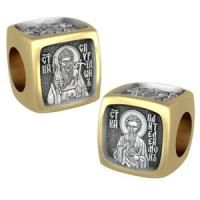 Бусина О ЗДРАВИИ из серебра с позолотой