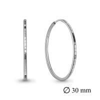 Серьги конго из серебра с алмазной гранью