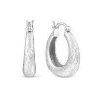 Серьги кольца из серебра без вставок