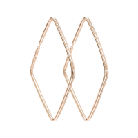 Серьги конго из позолоченного серебра без вставок