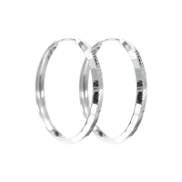 Серьги конго из серебра с алмазной гранью без вставок