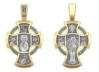 Крест ДЕИСУС. АНГЕЛ ХРАНИТЕЛЬ из серебра с позолотой