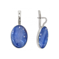 Серьги из серебра с кианитом