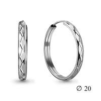 Серьги конго из серебра с алмазной гранью