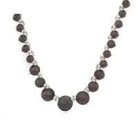 Колье из серебра с натуральным гранатом