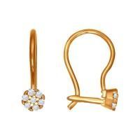 Серьги из серебра с позолотой и фианитами (SOKOLOV)