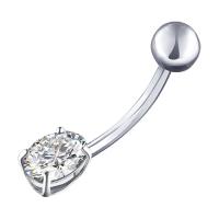 Пирсинг в пупок из серебра с фианитом (SOKOLOV)