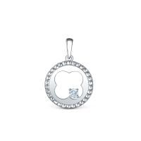 Подвеска Четырехлистник клевер из серебра с фианитами