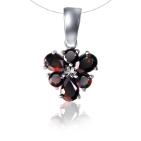 Подвеска из серебра с натуральным гранатом