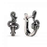 Серьги Змеи из серебра с чернением