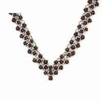 Колье из серебра с натуральным гранатом