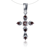 Подвеска из серебра с натуральным гранатом