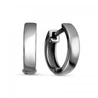 Серьги конго из серебра с черным родием